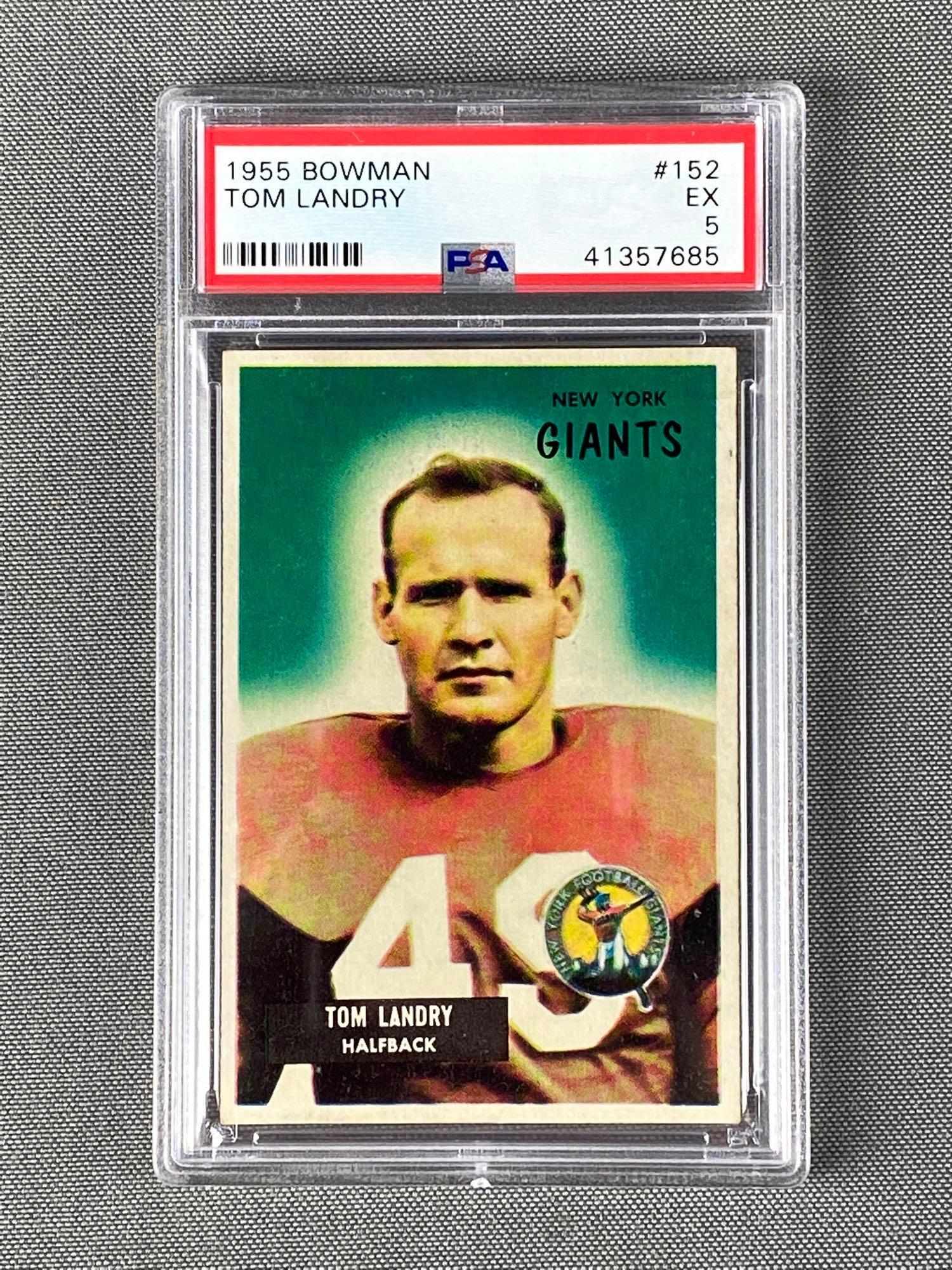 1955 Bowman Tom Landry #152 Graded PSA 5 (1 of 4)