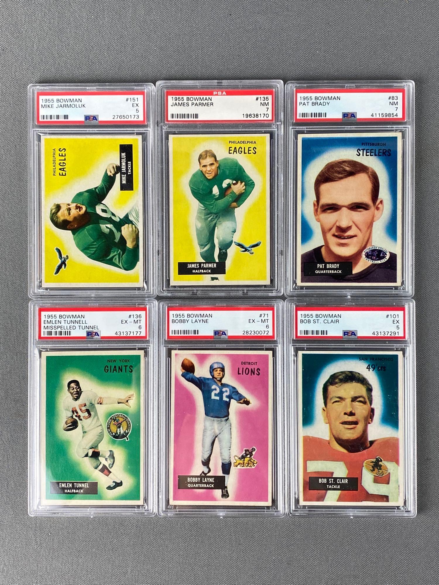 Group of 6 1955 Bowman PSA Graded Cards (1 of 5)