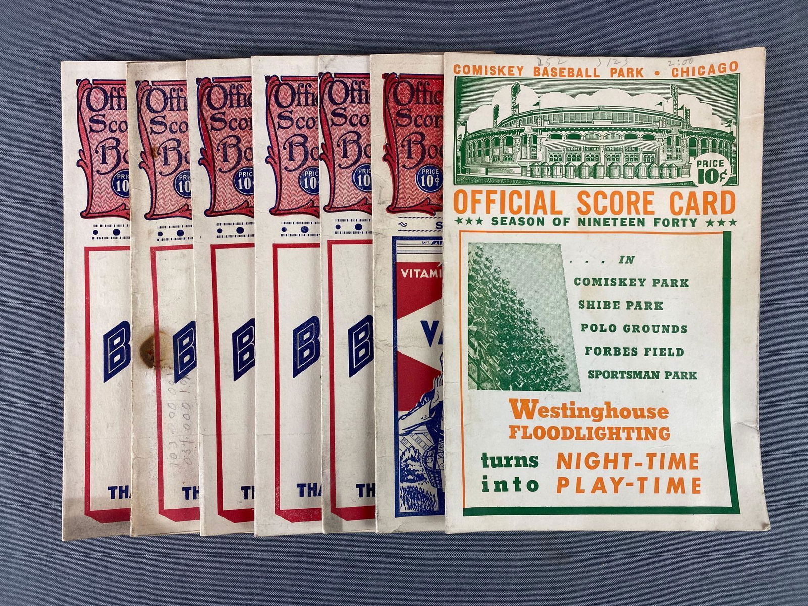 Group of 7 Chicago White Sox Score Cards (1 of 6)