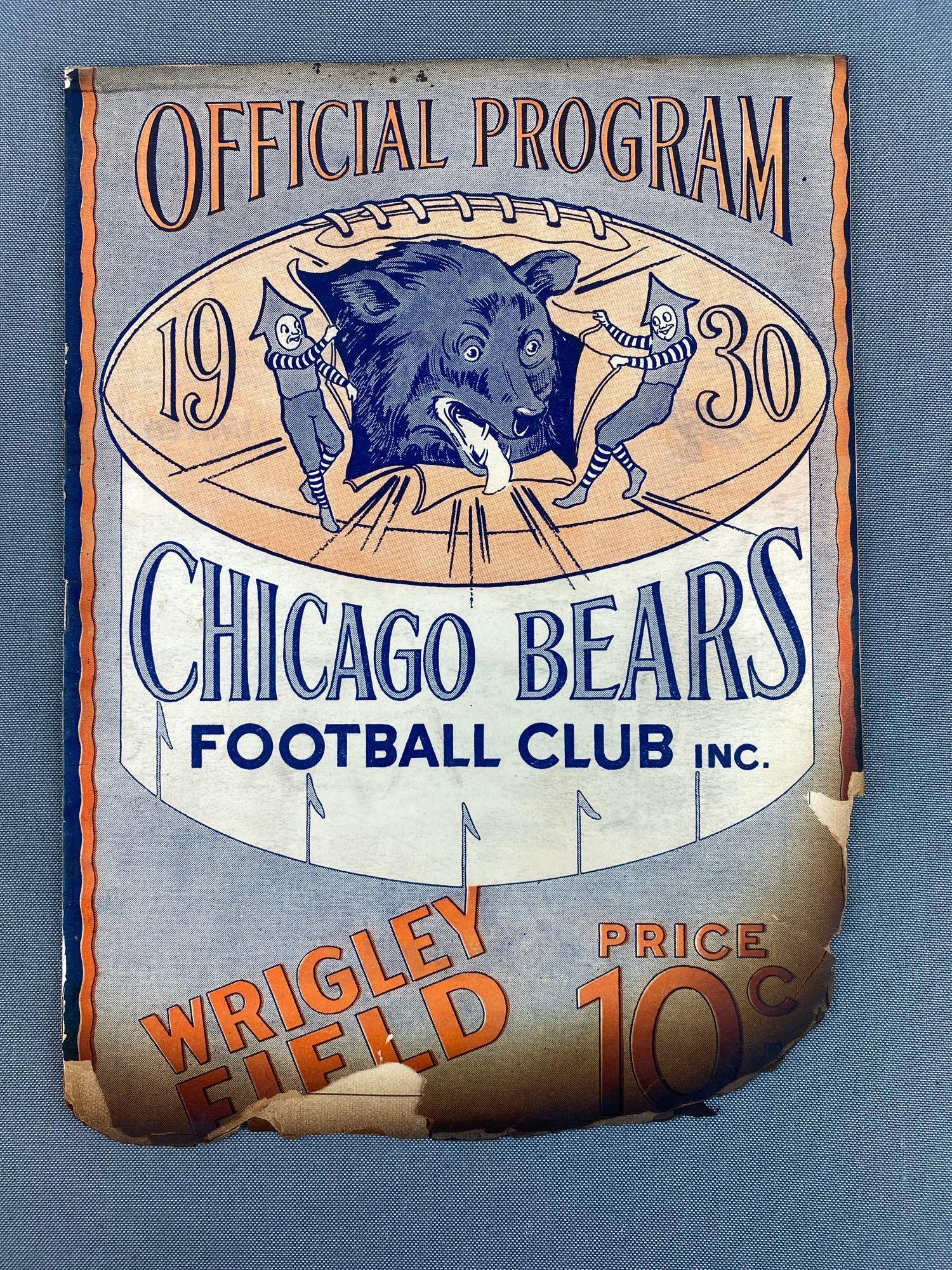 1930 Chicago Bears Official Program (1 of 5)