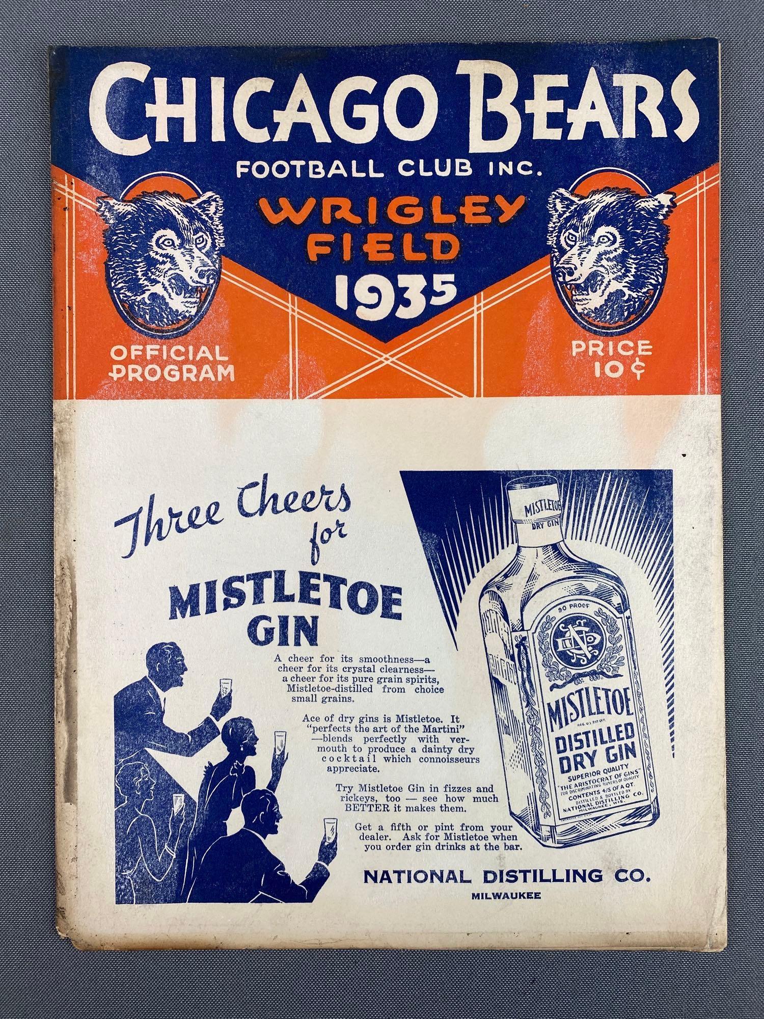 1935 Chicago Bears vs Brooklyn Dodgers Official Program (1 of 3)