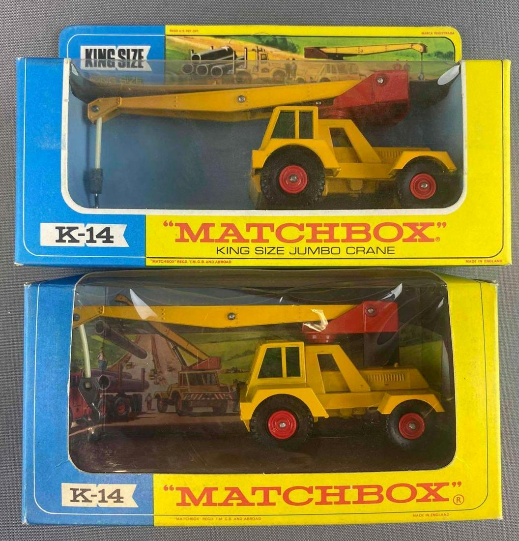 Group of 2 Matchbox K-14 Jumbo Cranes: New in original packaging. Die-casts.