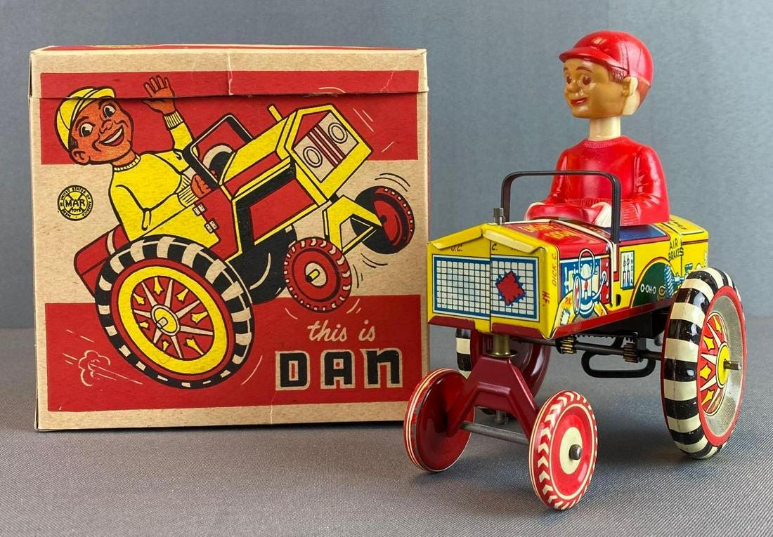 Marx Dan or Dora Dipsy Car Tin Wind-up Toy: in working condition, with original box, 6 1/2 X 6 X 3 1/2 inches