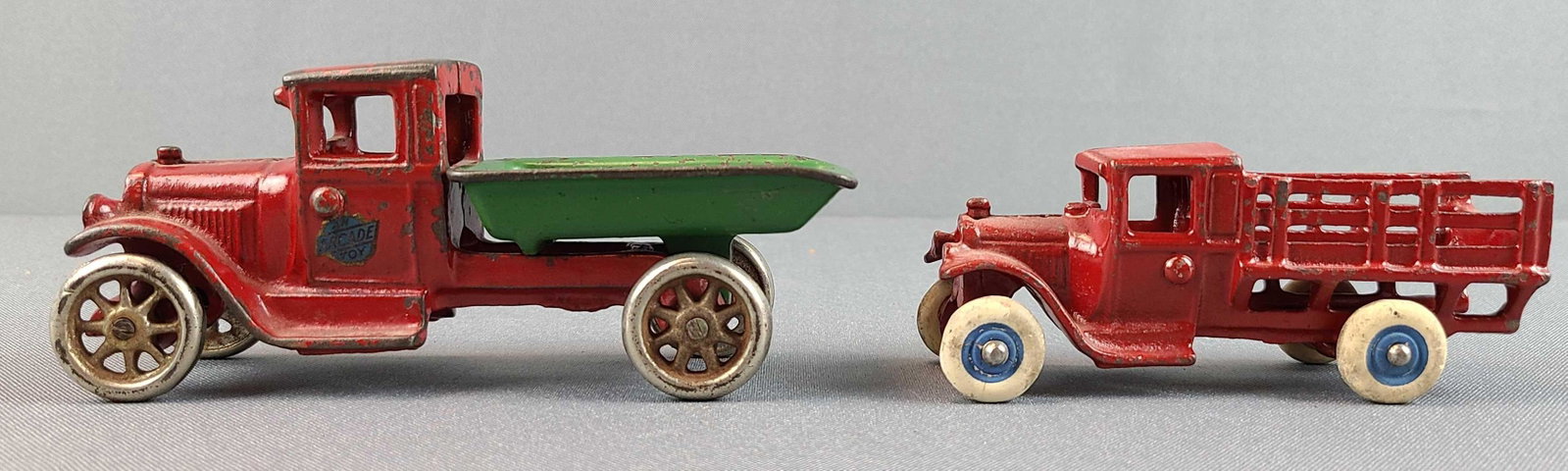 Group of 2 Arcade Cast Iron Trucks: Larger is 6 inches long