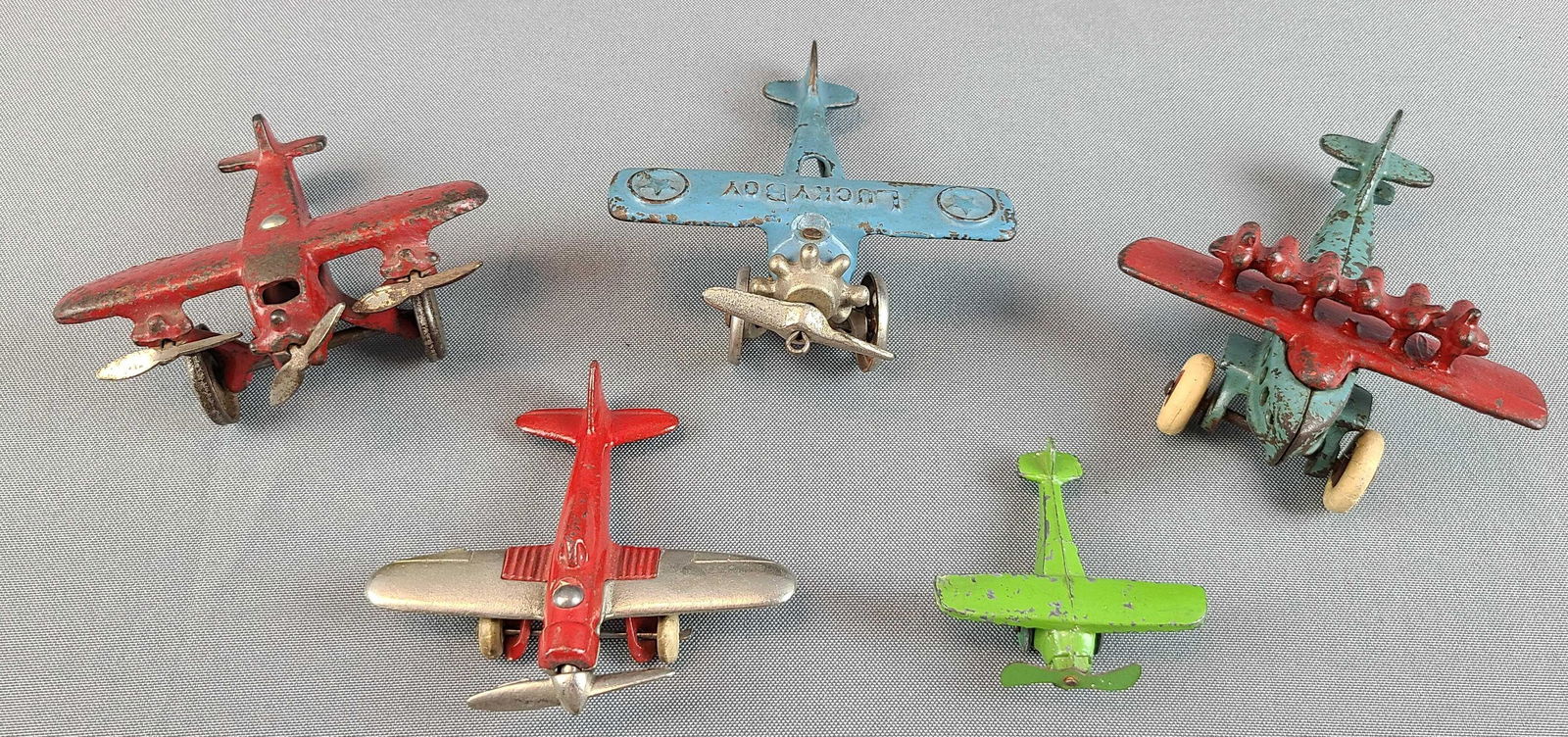Group of 5 Cast Iron/Steel Airplanes (1 of 6)