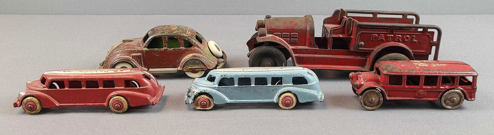 Group of 5 Cast Iron Toy Vehicles (1 of 8)
