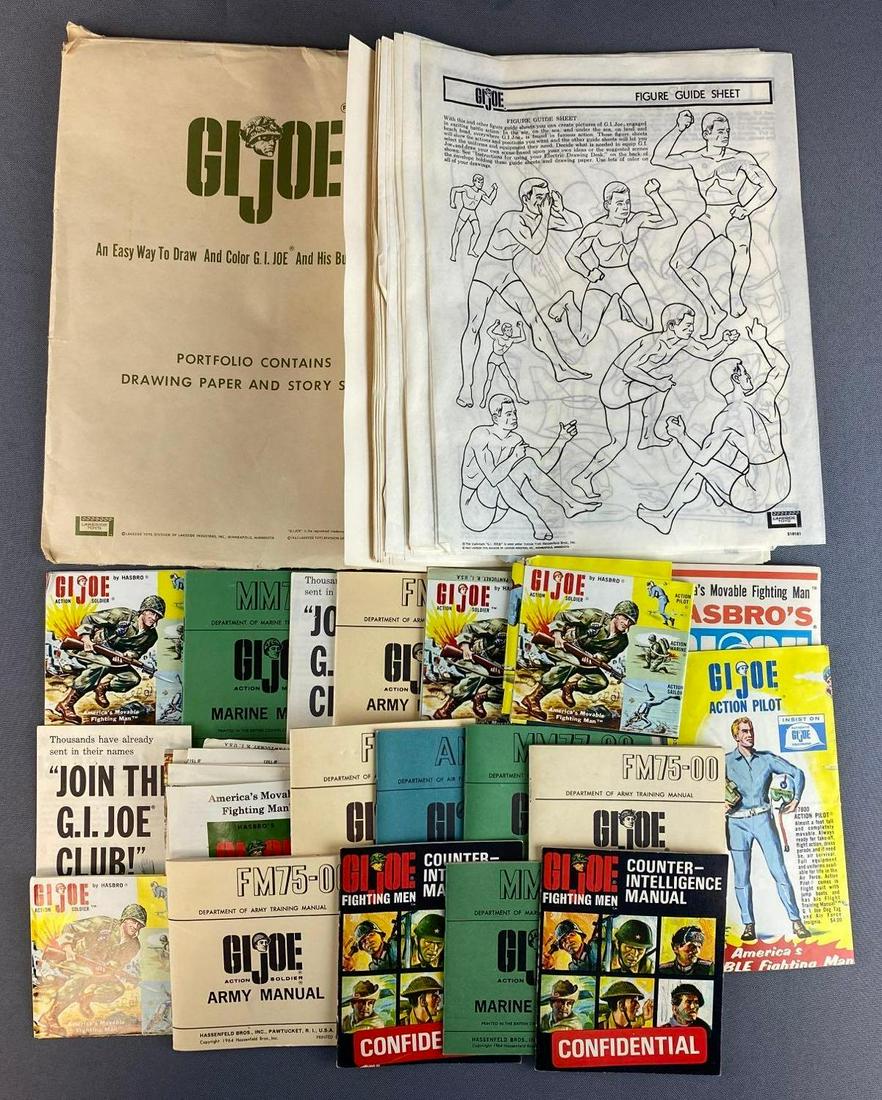 Group of 30+ GI Joe Ephemera: Includes coloring pages, Army Manual, Marine Manual, and more.