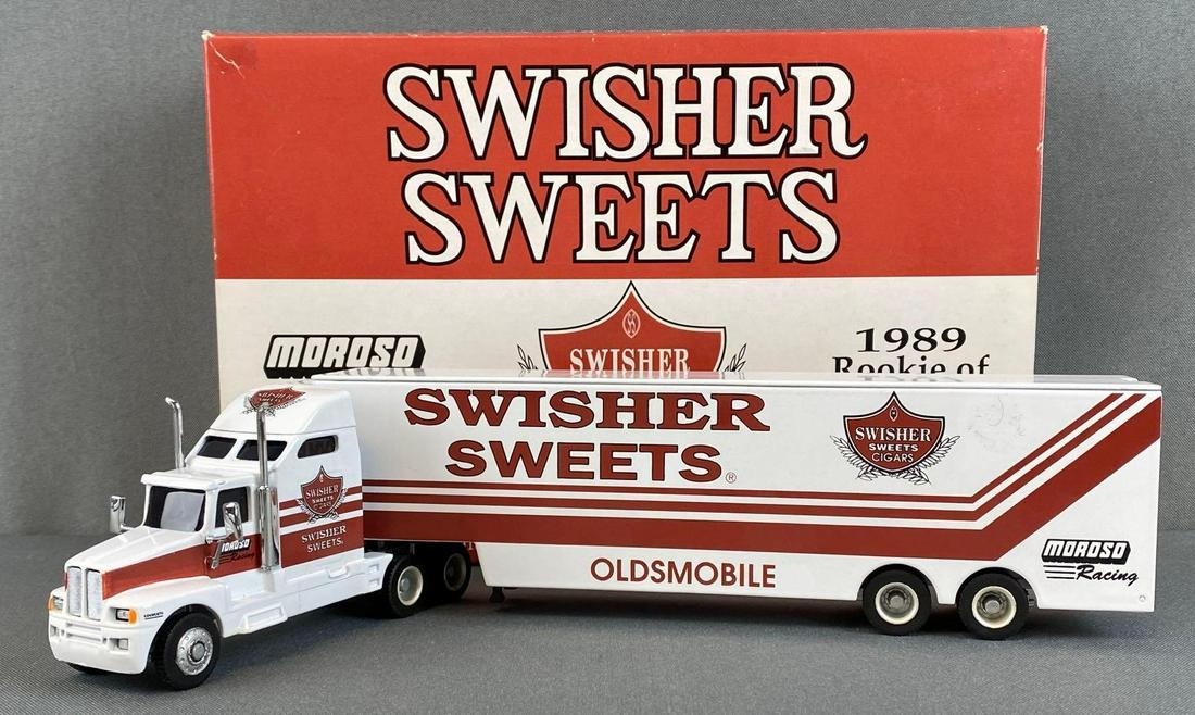 Racing Collectibles 1989 Rookie of the Year Die-Cast Vehicle: 1993, Rob Moroso/Swisher Sweets Team Hauler, includes No. 25 Oldsmobile, Limited Edition, 1 of 2500, box measures 7 x 10 3/4 x 2 1/2in.