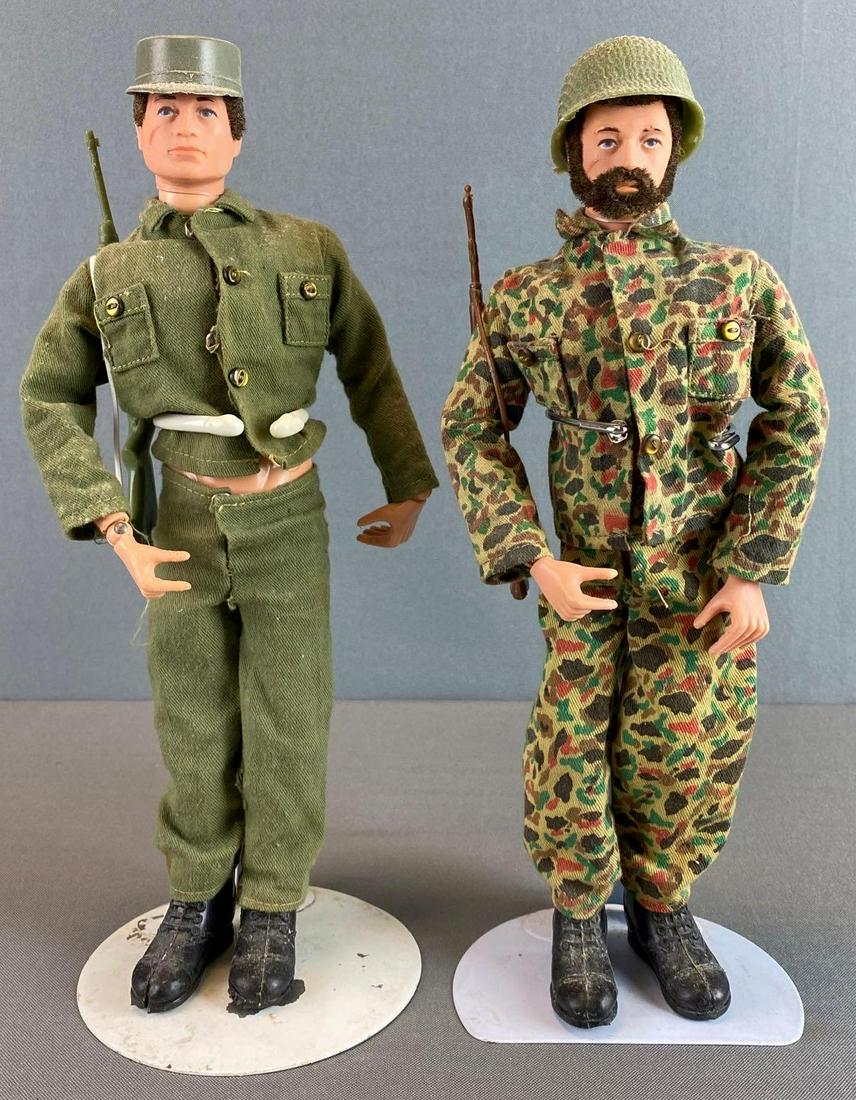 2 Hasbro G.l. Joe Action Figures: 1964, 11 1/2 inches tall, stands included