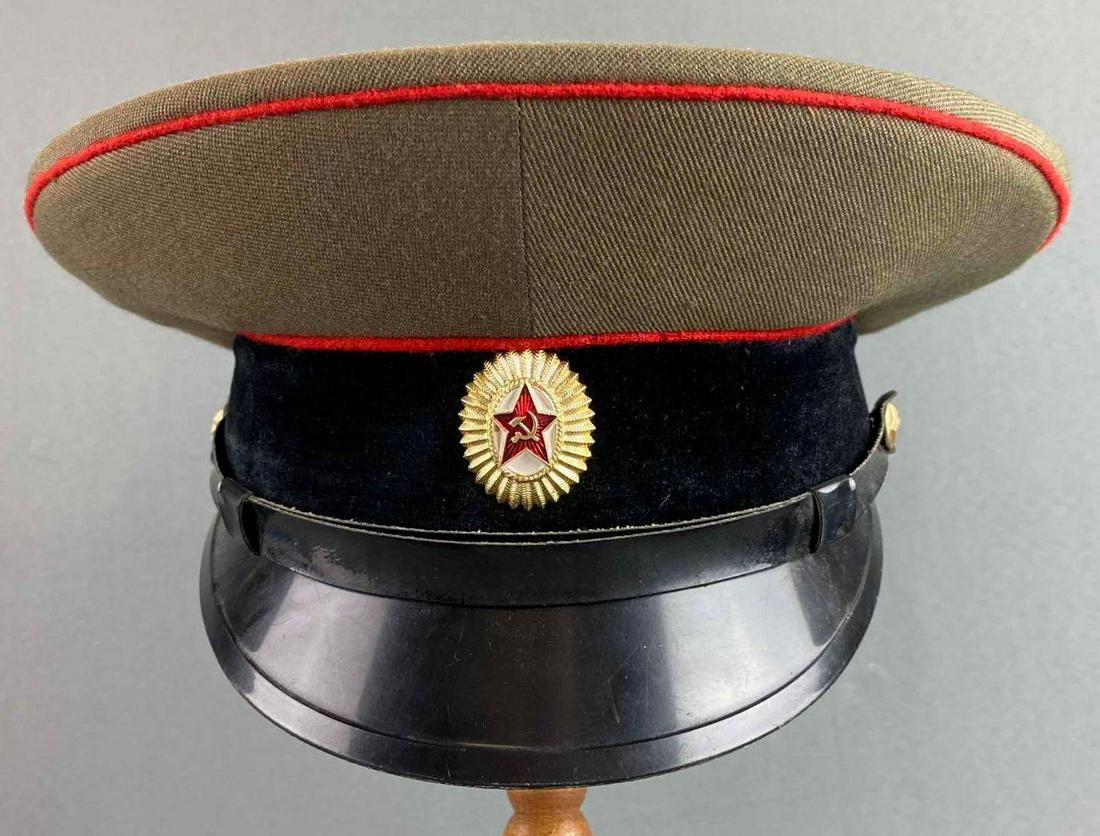 Soviet Russian Military Cap: marked 50 on inside, head hole is 6 1/2 X 6 3/4 inches