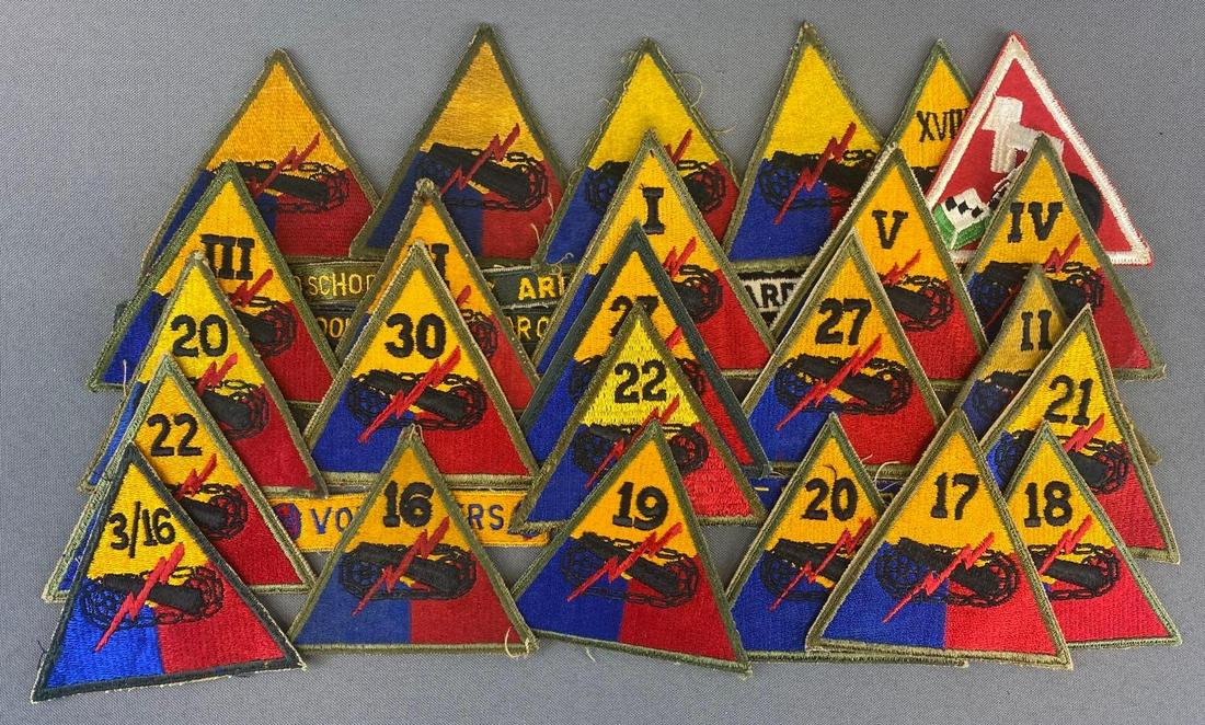 Group of 30+ Armor Patches: Largest is 4 x 4 inches.