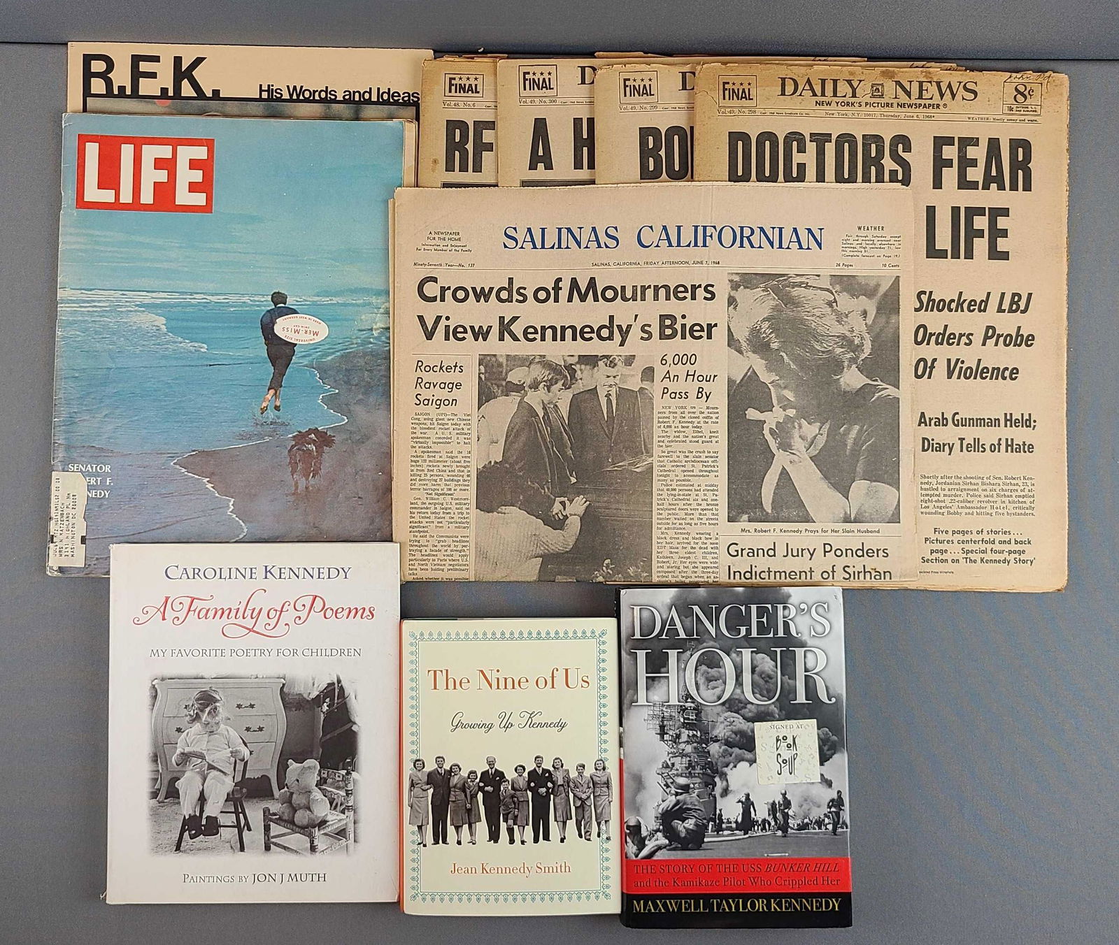 Group of Newspapers/Books Related to Robert Kennedy Assassination (1 of 5)