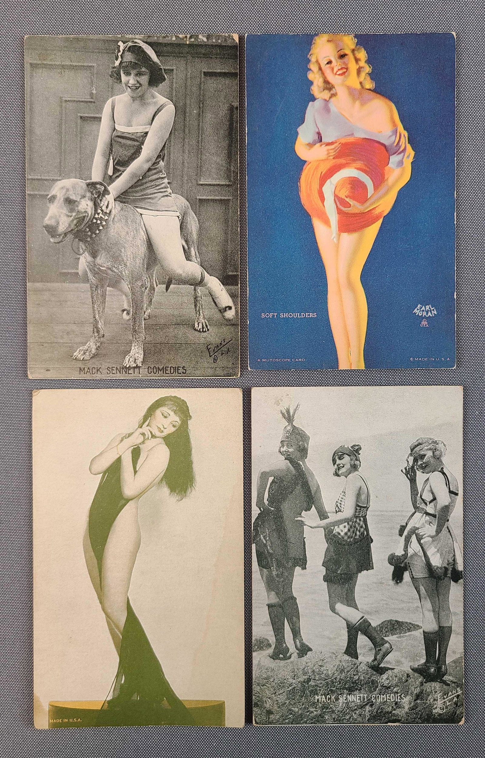 Arcade Cards - Risque Ladies: 95+, various series, mutoscope, Earl Moran, Mack Sennett Comedies. Some duplicates