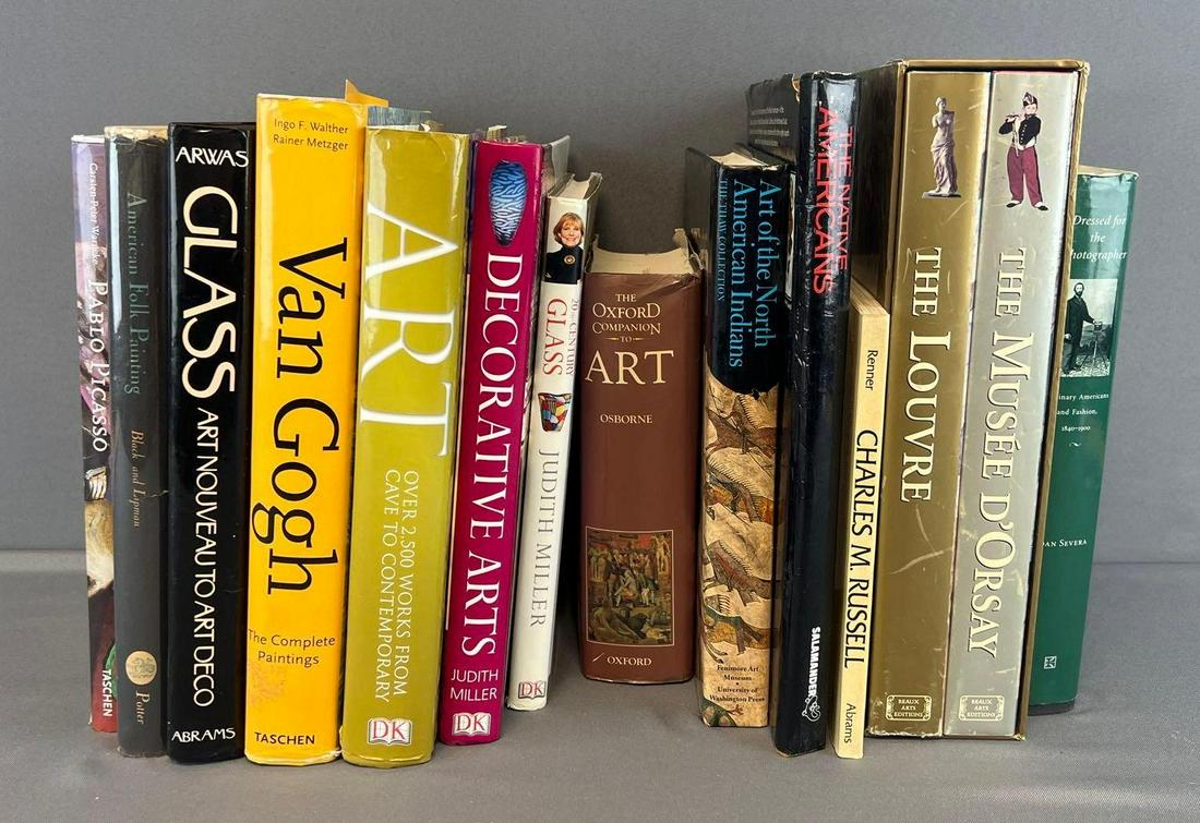 Group of 15 history and art coffee table books: includes van Gogh the complete paintings, Native Americans, art of the north American Indians, and more
