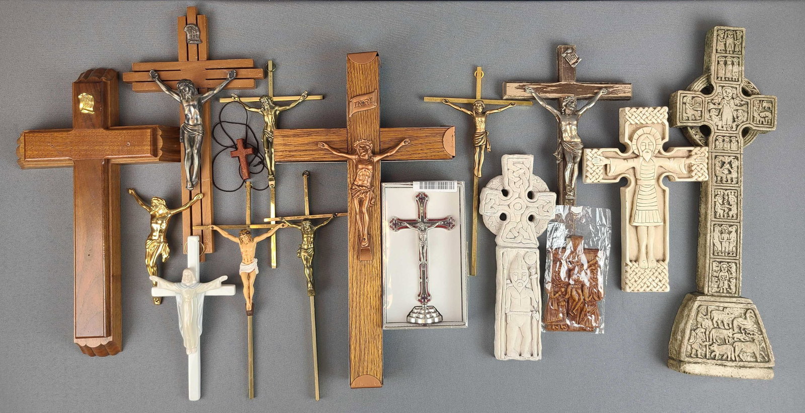 Group of Crucifixes, crosses: Largest is 16 inches