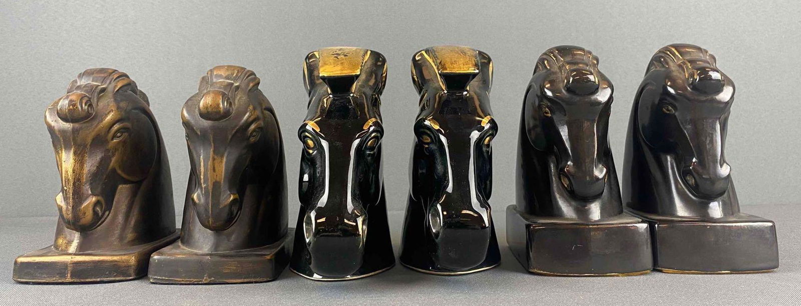 Group of 3 Horse Head Bookends (1 of 4)