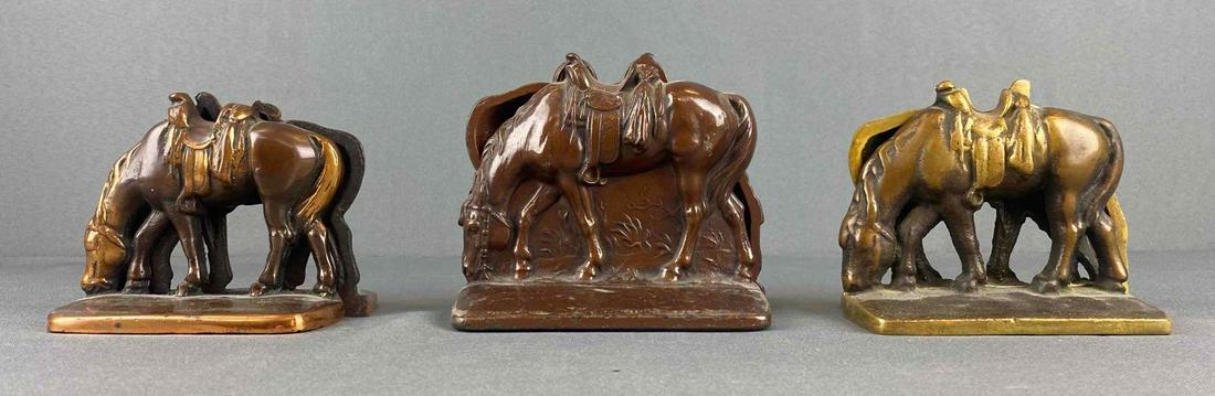 Group of 3 Cast Iron Horse Bookends (1 of 4)
