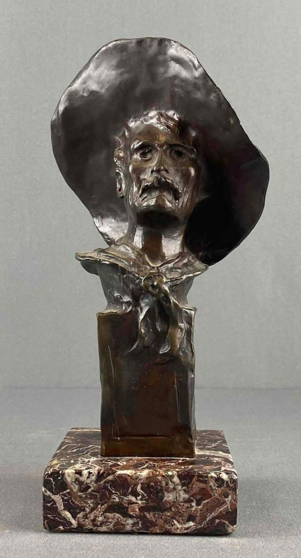 Bronze Freneric Remmington  Headbust on Marble Base (1 of 5)