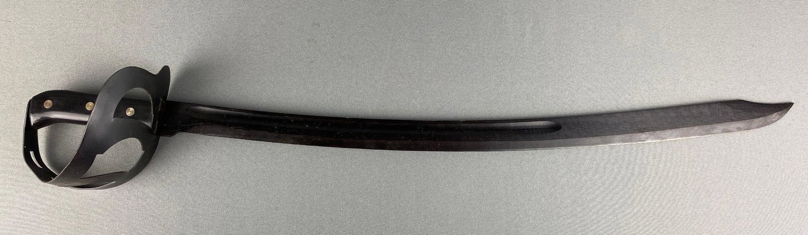 Reproduction Black Blade Sword: unmarked, no sheath, 29 1/2 X 4 X 4 3/4 inches