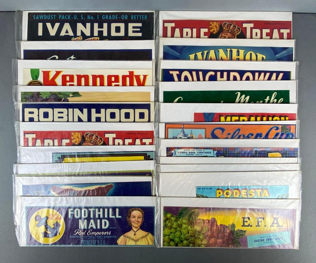Group of 20+ Paper Produce Advertising Crate Labels (1 of 4)