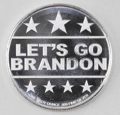 Let's Go Brandon God Bless America (FJB) 1oz. .999 Fine Silver Round (1 of 2)