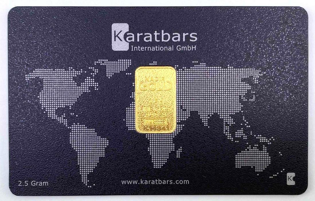 LBMA KaratBars .9999 fine Gold 2.5 Grams Ignot/Bar (1 of 2)