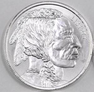 Indian / Buffalo Design 1oz. .999 Fine Silver Rounds. (1 of 2)