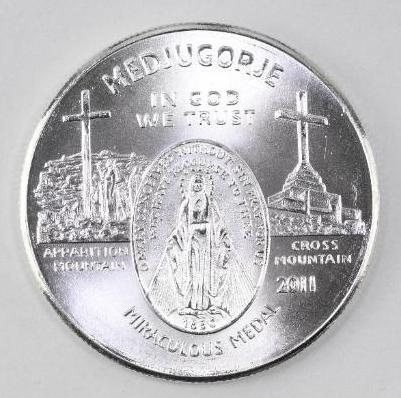 2011 Medjugorje - Miraculous Medal 1oz. .999 Fine Silver (1 of 2)