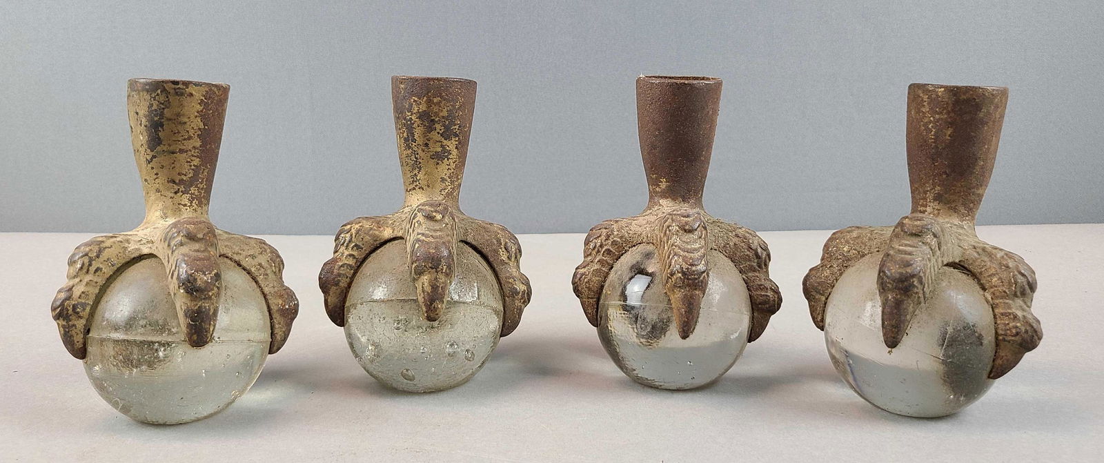 Group of 4 Antique Brass Finish Ball Claw Feet (1 of 6)