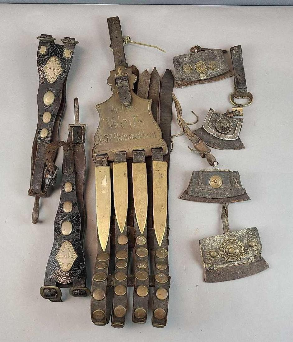 Group of leather and brass items (1 of 7)