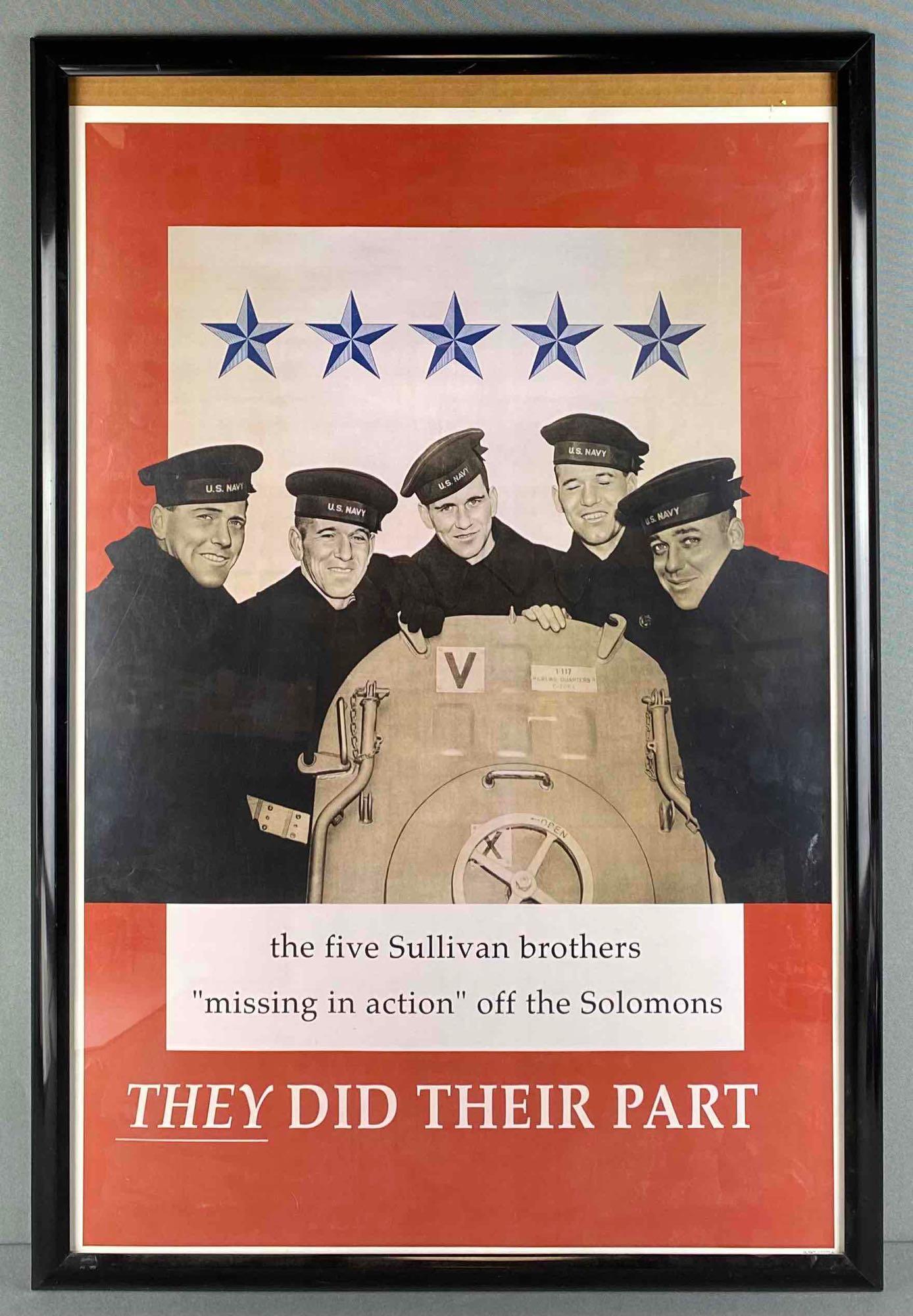 Framed WW2 Sullivan Brothers Poster Reprint (1 of 4)