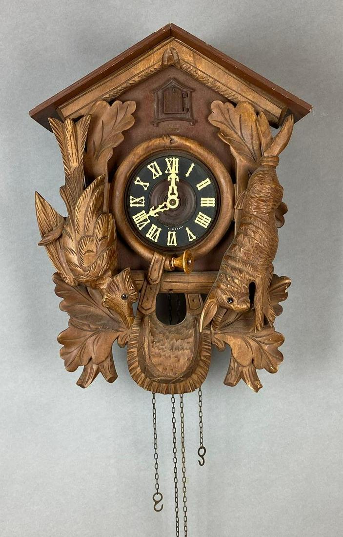 West Germany Heiss Wood Hunting Cuckoo Clock (1 of 5)