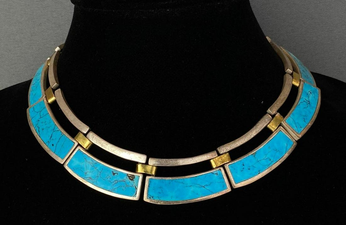 Native American Sterling Silver Turquoise Necklace (1 of 4)