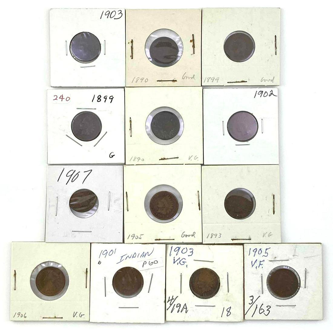 Group of 12 Indian Head Cents (1 of 2)