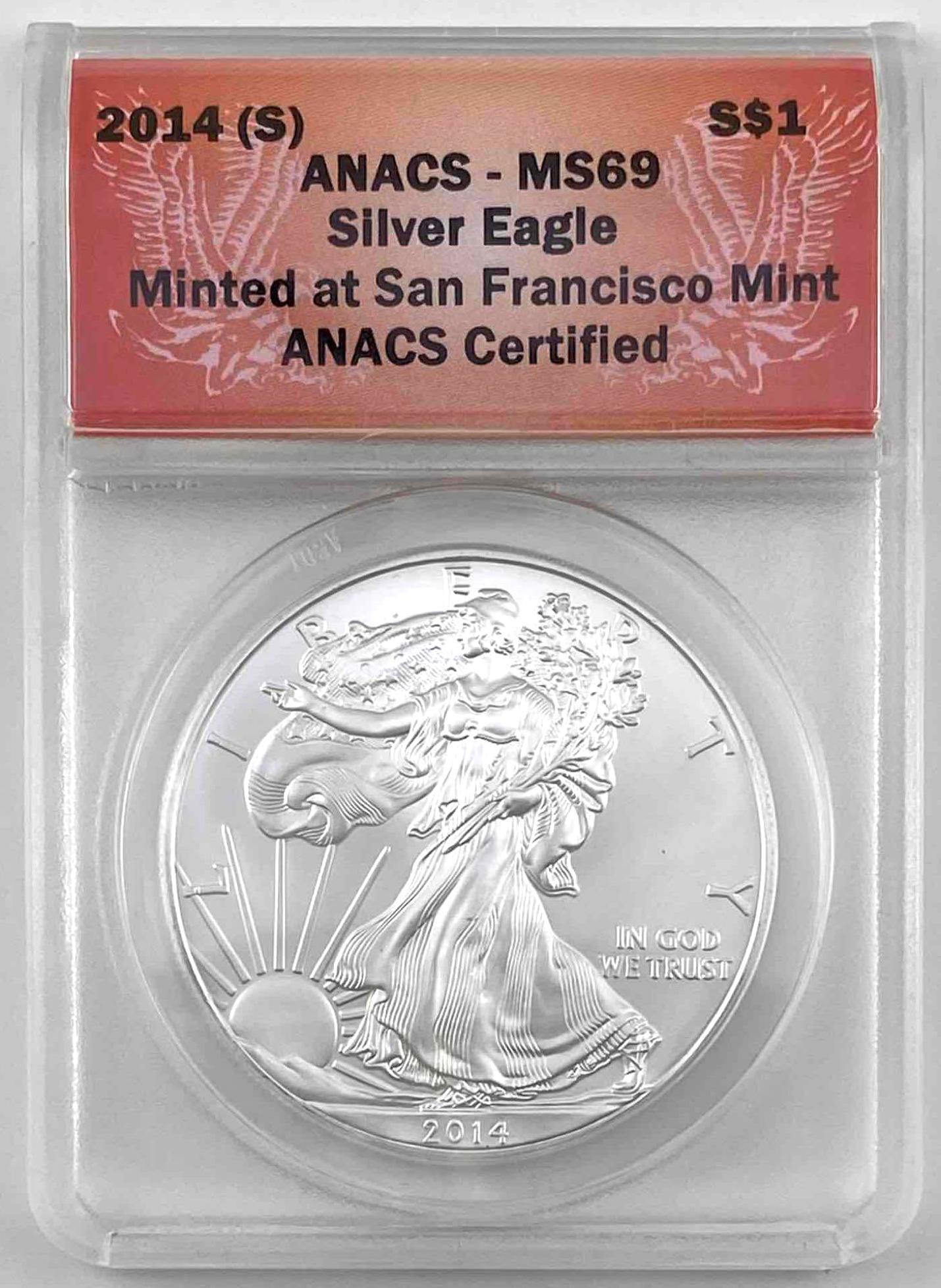 2014 S ANACS US Silver American Eagle MS69 (1 of 2)
