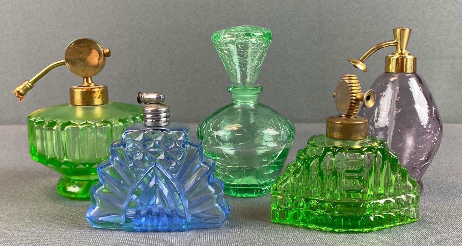 Group of 5 Assorted Glass Perfume Bottles (1 of 3)