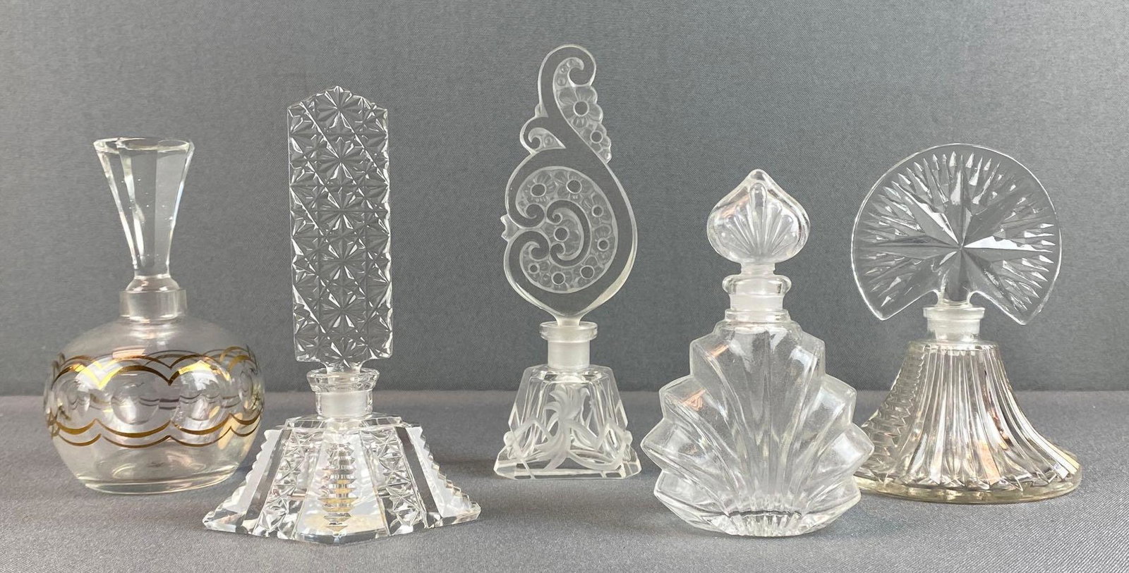 Group of 5 Assorted Glass/Crystal Perfume Bottles (1 of 3)