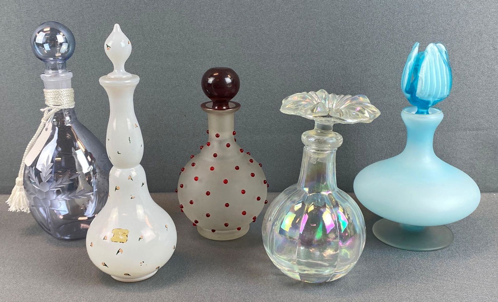 Group of 5 Assorted Glass Perfume Bottles (1 of 3)