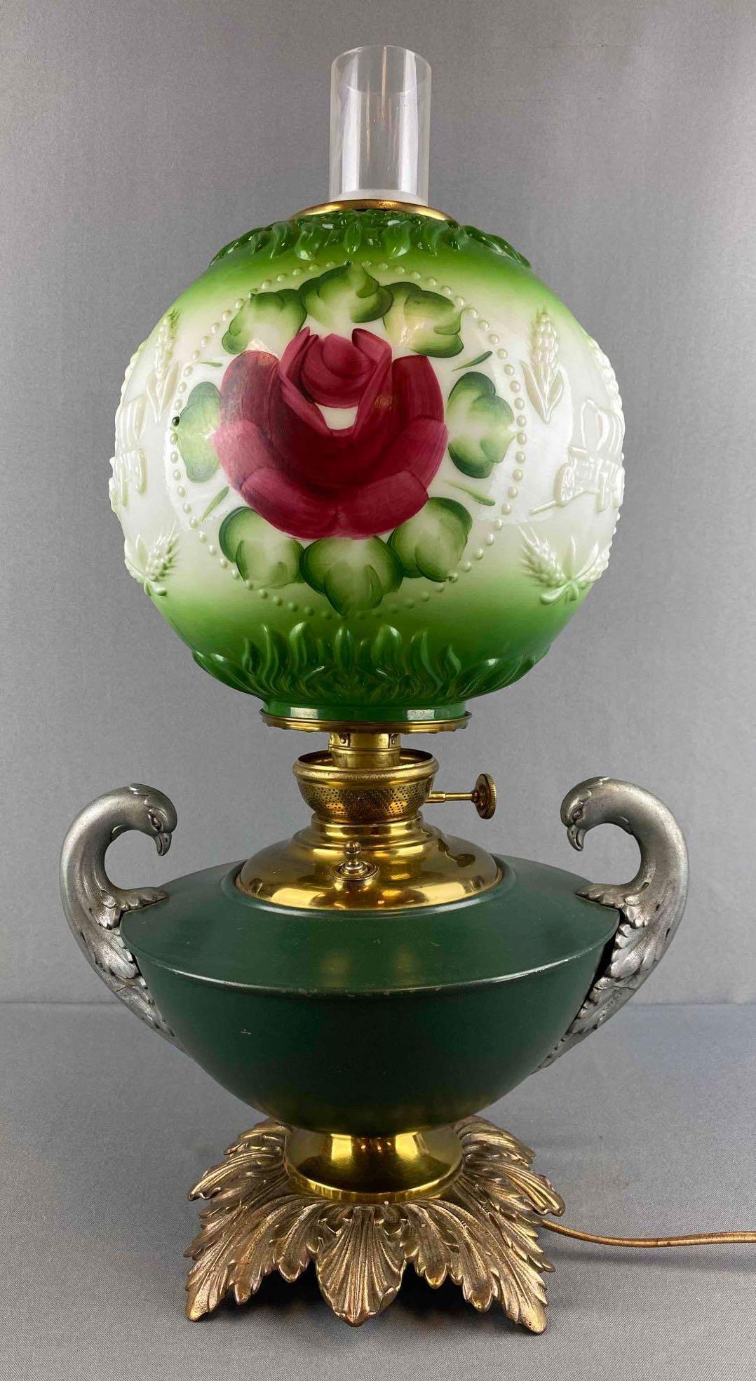 Metal Table Lamp with Painted Shade (1 of 7)