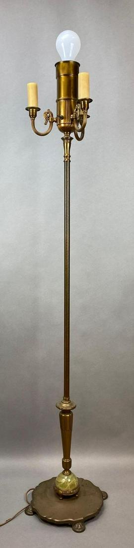 Brass Floor Lamp with Marble Base (1 of 5)