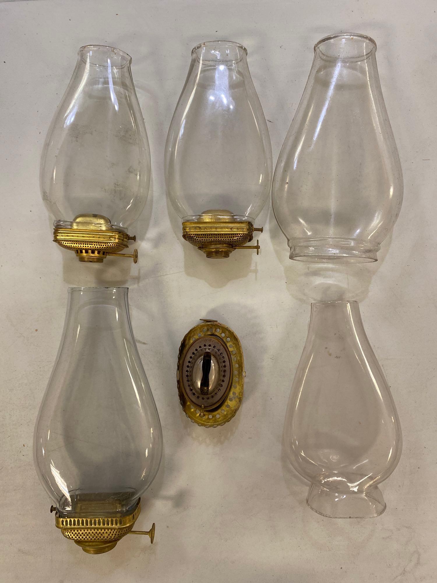 Group of 5 Assorted Glass Chimneys (1 of 3)