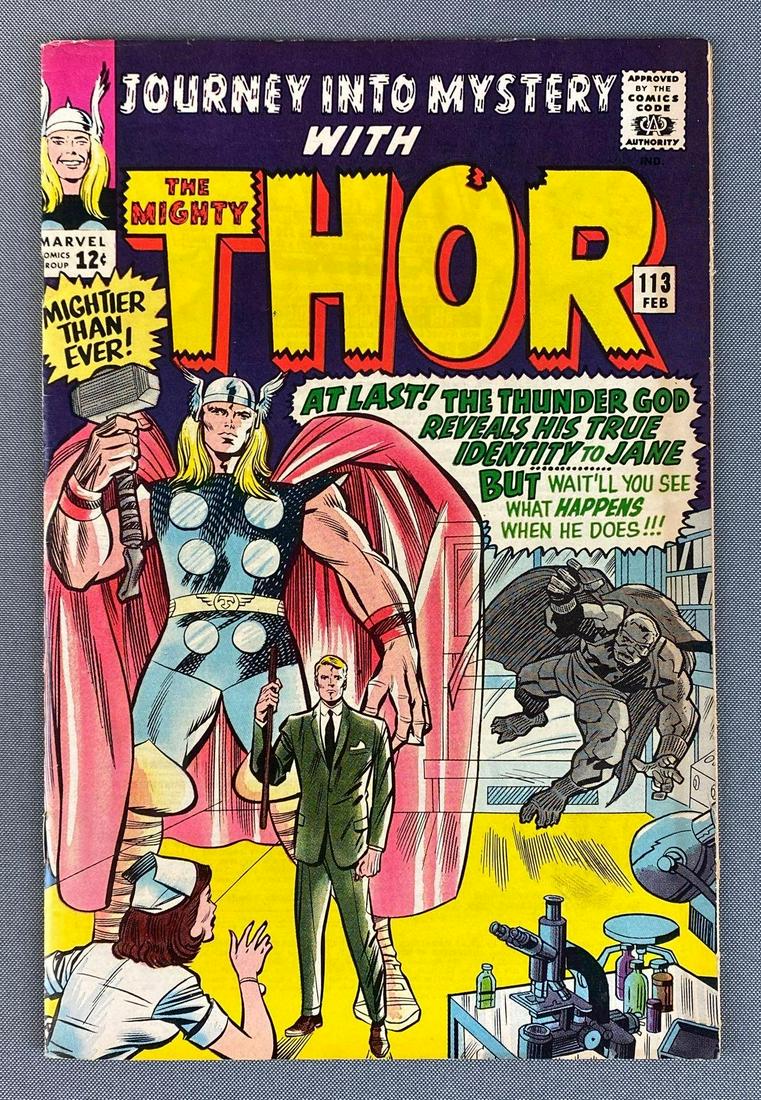 Marvel Comics Journey into Mystery with The Mighty Thor No. 113: 2nd Appearance of Grey Gargoyle. Feb. 1964, Silver Age, $.12, bagged and boarded.