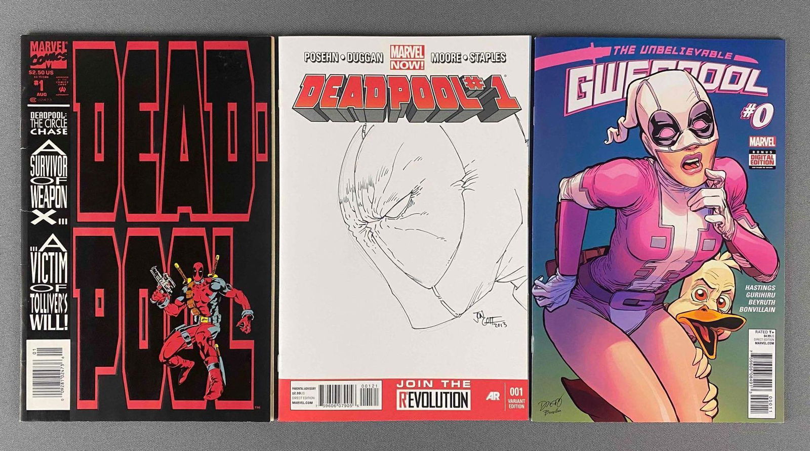 Group of 3 Marvel Deadpool and Gwenpool Comic Books (1 of 5)