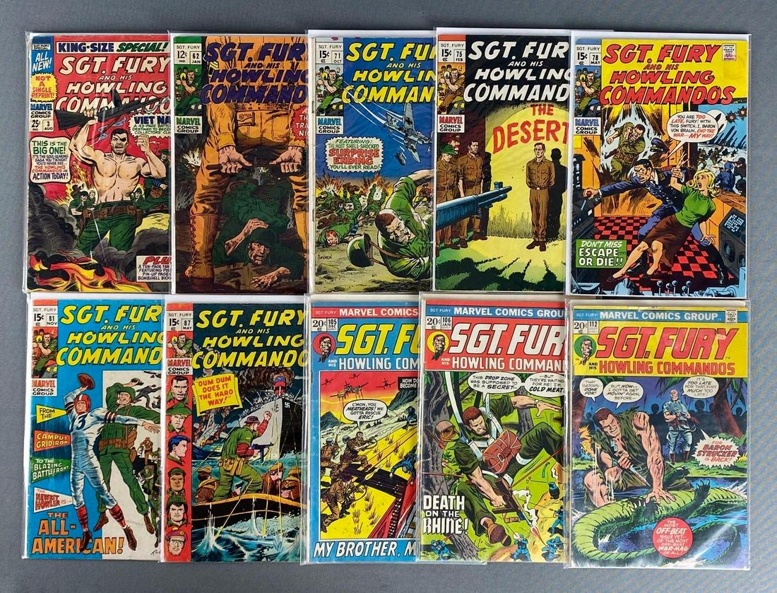 Group of 10 Marvel Sgt. Fury and His Howling Commandos Comic Books (1 of 3)