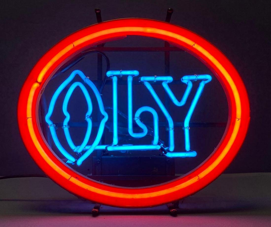 OLY Light-Up Advertising Neon Beer Sign (1 of 9)