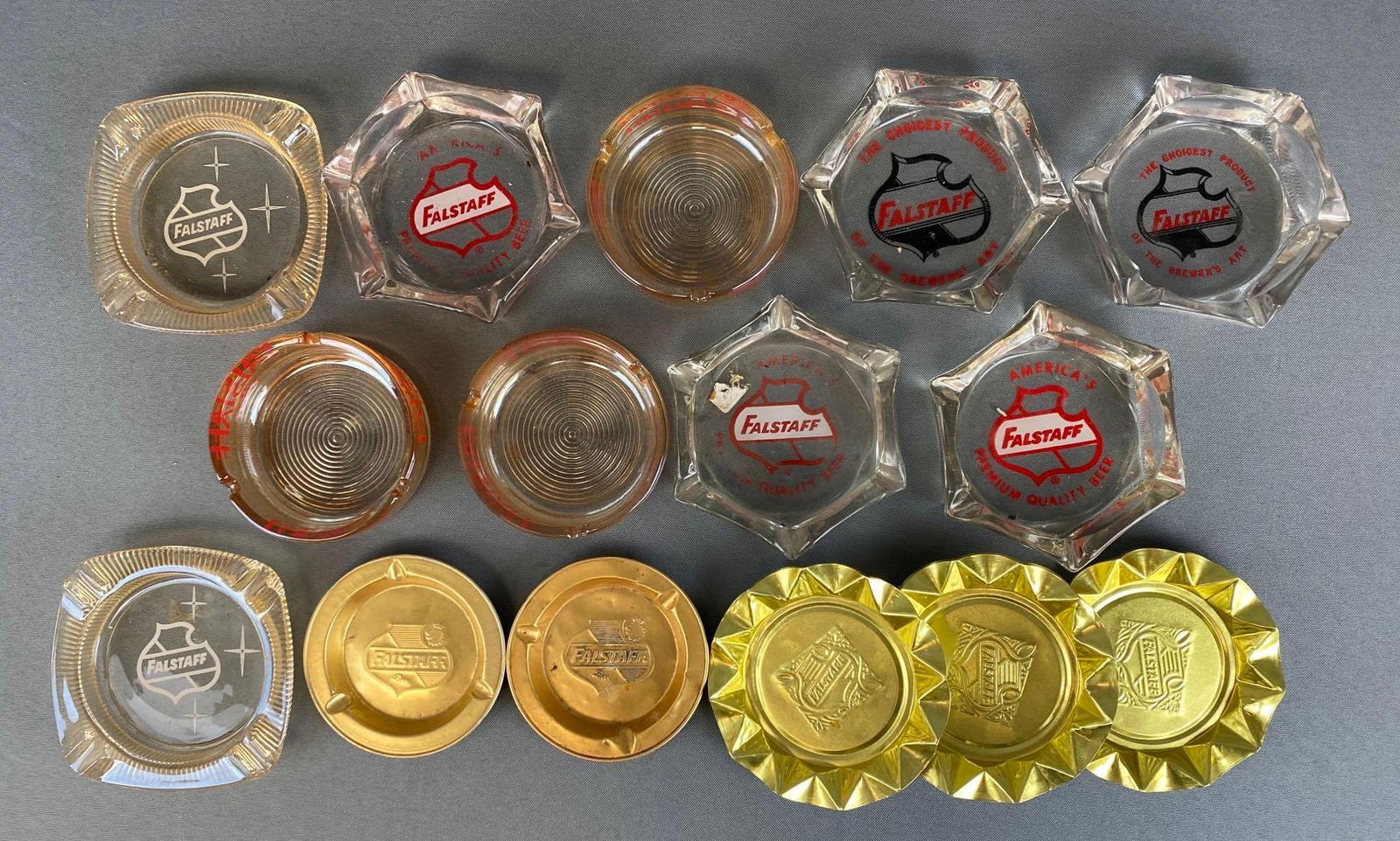 Group of 20+ Falstaff Beer Advertising Ashtrays (1 of 3)