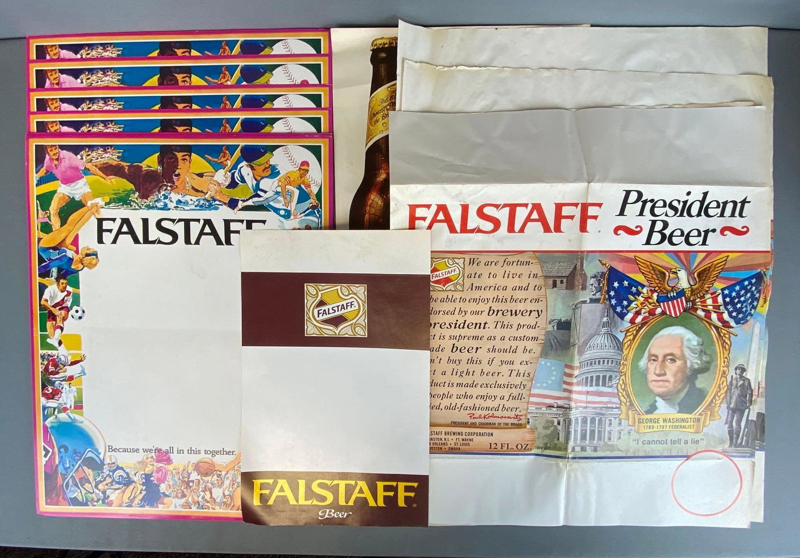 Group of 18 Assorted Falstaff Advertising Beer Ephemera (1 of 3)