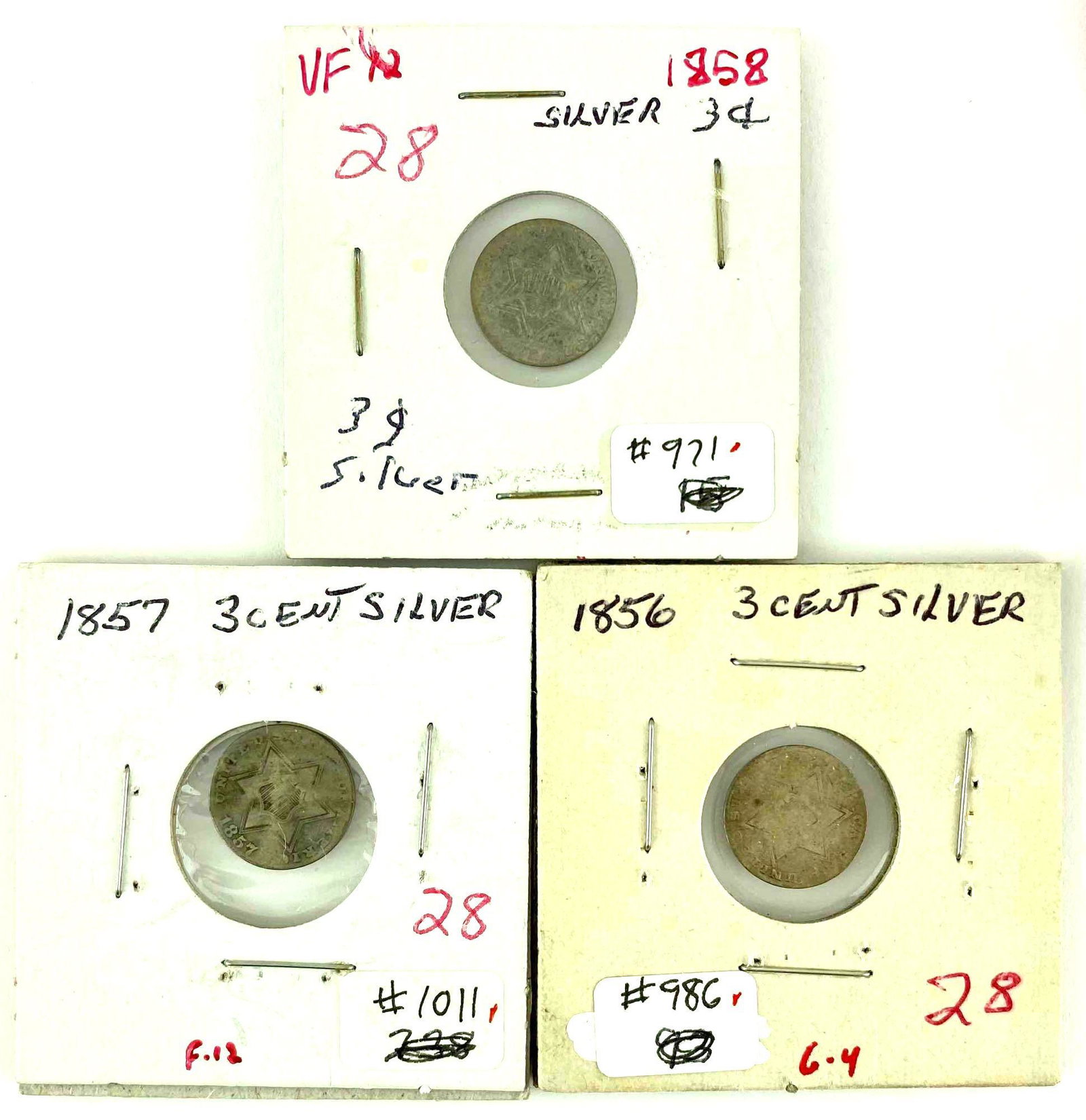 Group of 3 US Three Cent Silver (1 of 2)