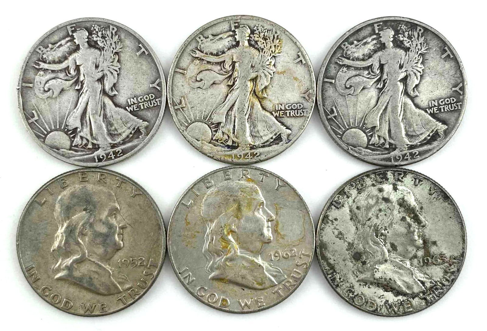 Group of 6 Silver Half Dollars (1 of 2)