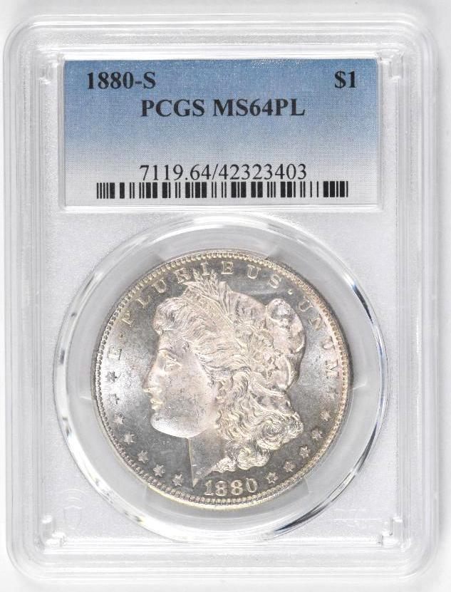 1880 S Morgan Silver Dollar (PCGS) MS64PL (1 of 4)